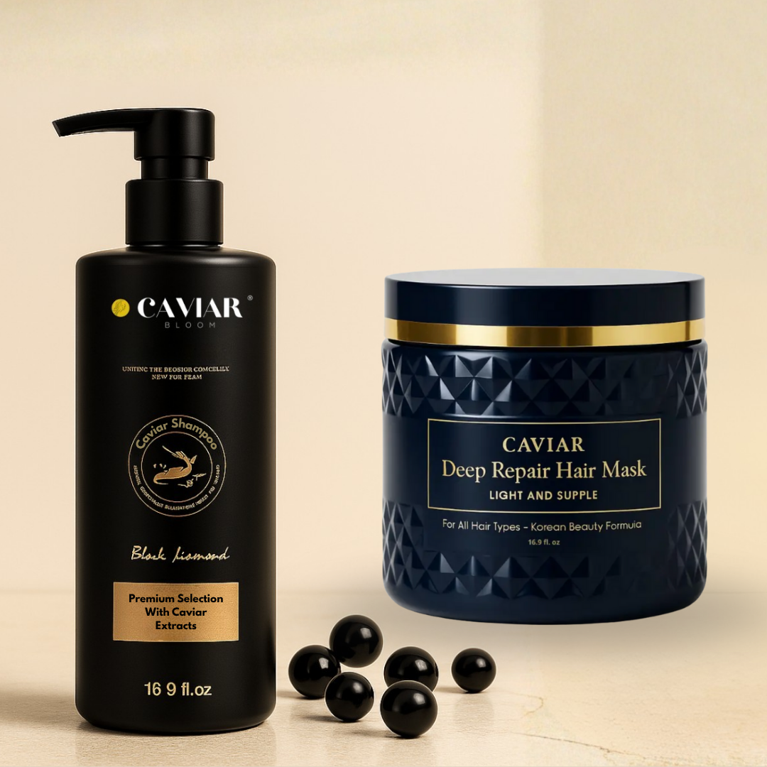 Korean Caviar Combo: Repair Shampoo + Deep Repair Hair Mask (16.9 fl.oz. / 500ml each)