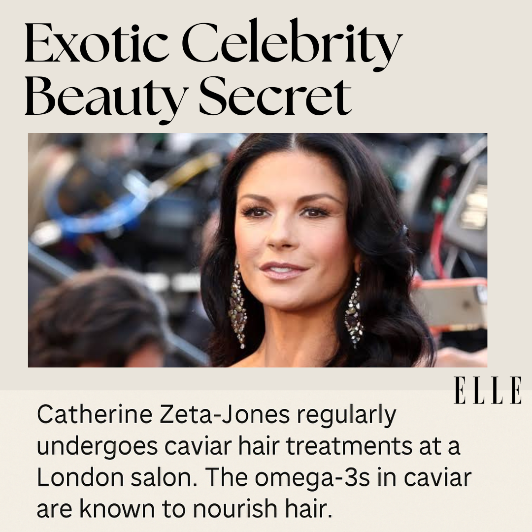 Catherine Zeta-Jones celebrity endorsement of caviar hair treatments
