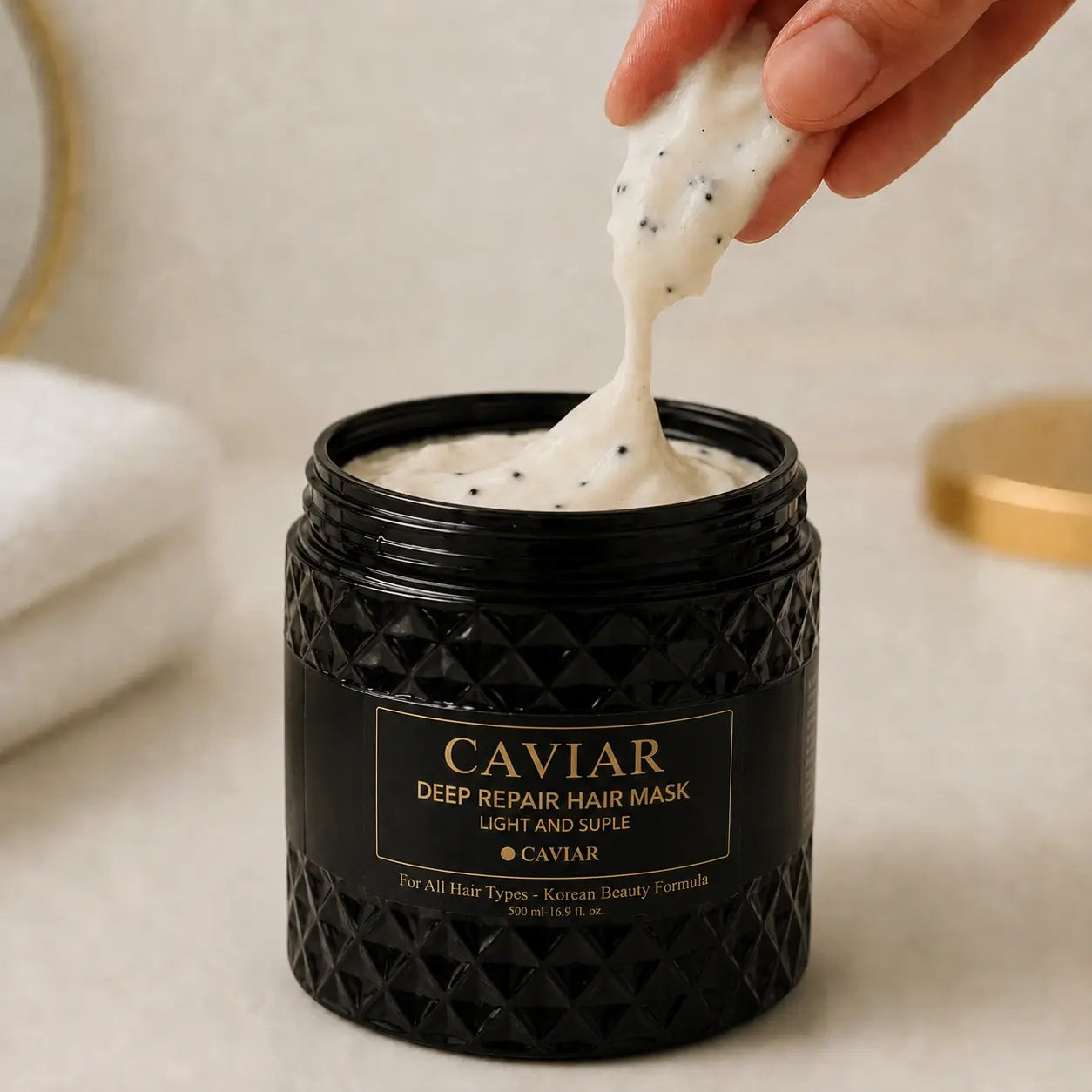 Korean Caviar Hair Mask — 3-Layer Repair